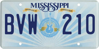 MS license plate BVW210