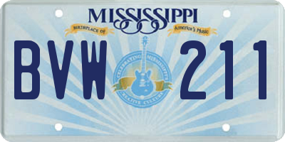 MS license plate BVW211