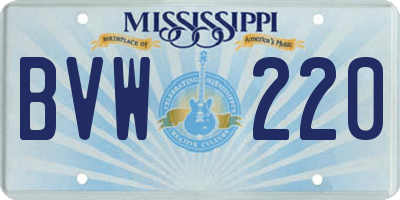 MS license plate BVW220