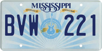 MS license plate BVW221