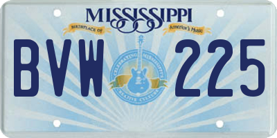 MS license plate BVW225