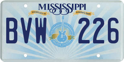 MS license plate BVW226