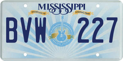 MS license plate BVW227