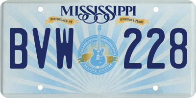 MS license plate BVW228