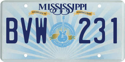 MS license plate BVW231
