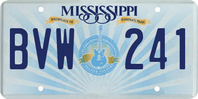 MS license plate BVW241