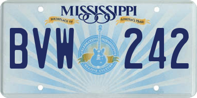 MS license plate BVW242