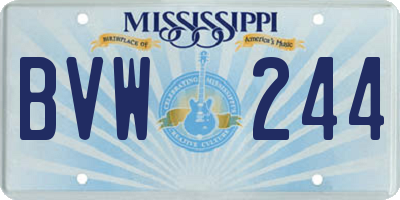 MS license plate BVW244