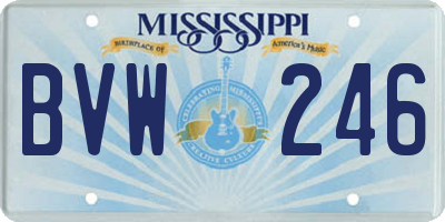 MS license plate BVW246