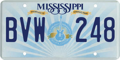 MS license plate BVW248