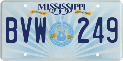 MS license plate BVW249