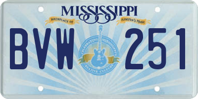 MS license plate BVW251