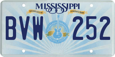 MS license plate BVW252