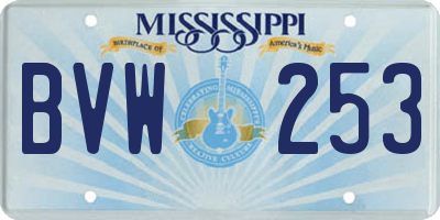 MS license plate BVW253
