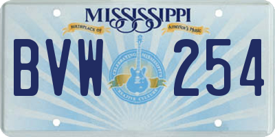 MS license plate BVW254