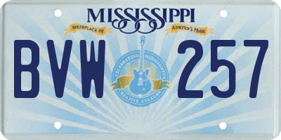MS license plate BVW257