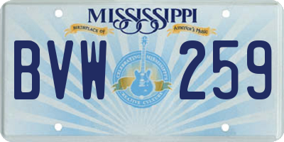 MS license plate BVW259