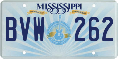 MS license plate BVW262