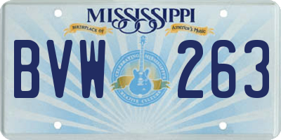 MS license plate BVW263