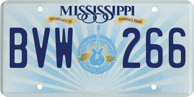 MS license plate BVW266