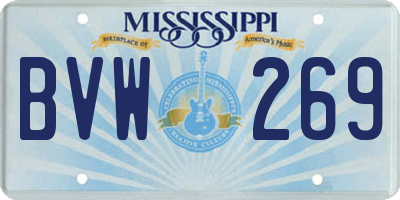 MS license plate BVW269