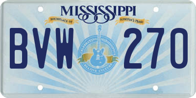 MS license plate BVW270