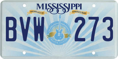 MS license plate BVW273