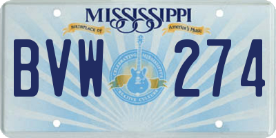 MS license plate BVW274