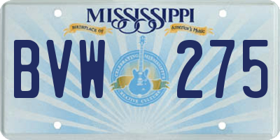 MS license plate BVW275