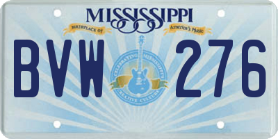MS license plate BVW276