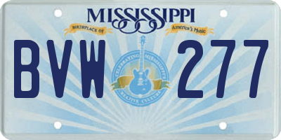 MS license plate BVW277