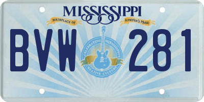 MS license plate BVW281