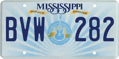 MS license plate BVW282