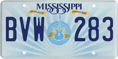 MS license plate BVW283