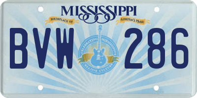 MS license plate BVW286