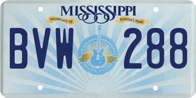 MS license plate BVW288