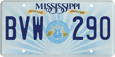 MS license plate BVW290