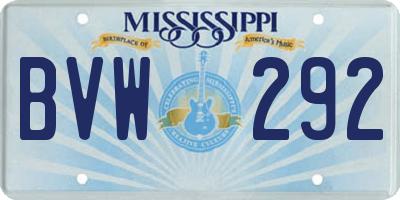MS license plate BVW292