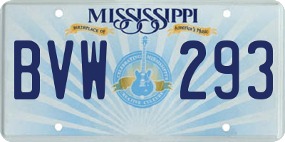 MS license plate BVW293