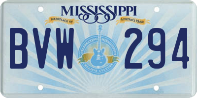 MS license plate BVW294