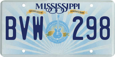 MS license plate BVW298