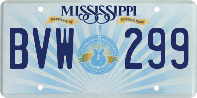 MS license plate BVW299