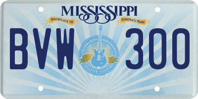 MS license plate BVW300