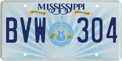 MS license plate BVW304