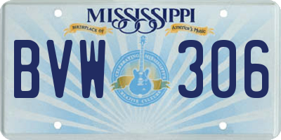 MS license plate BVW306