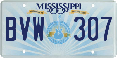 MS license plate BVW307
