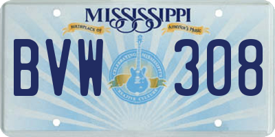 MS license plate BVW308