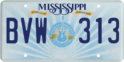 MS license plate BVW313