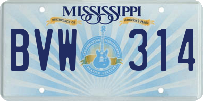MS license plate BVW314