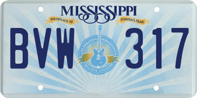 MS license plate BVW317